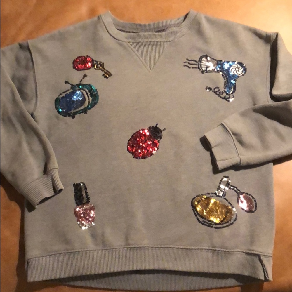 Girls Zara Sequined Design Sweatshirt